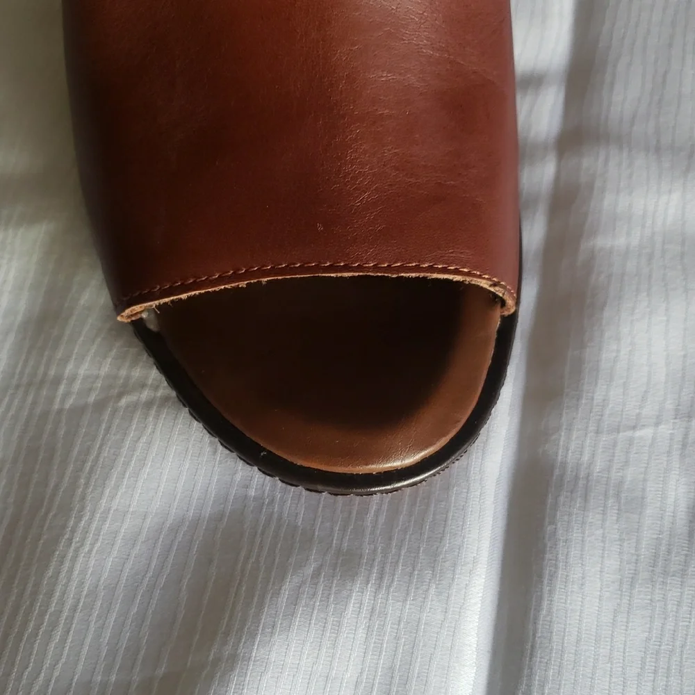 Vince Camuto Tan Open-Toe Heeled Boots - Picture 5 of 9